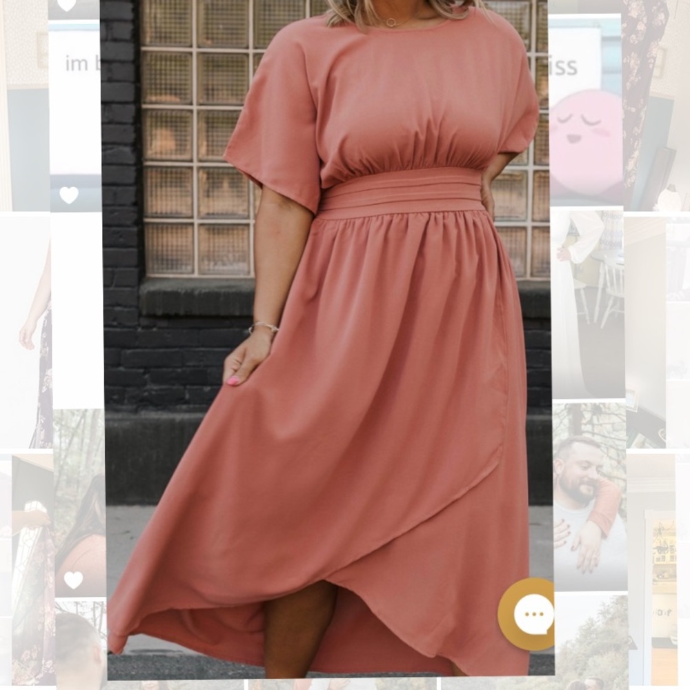 Modest dusty rose dress